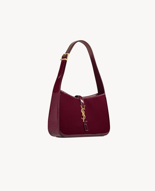 saint laurent le 5 à 7 in patent leather dark red wine_1