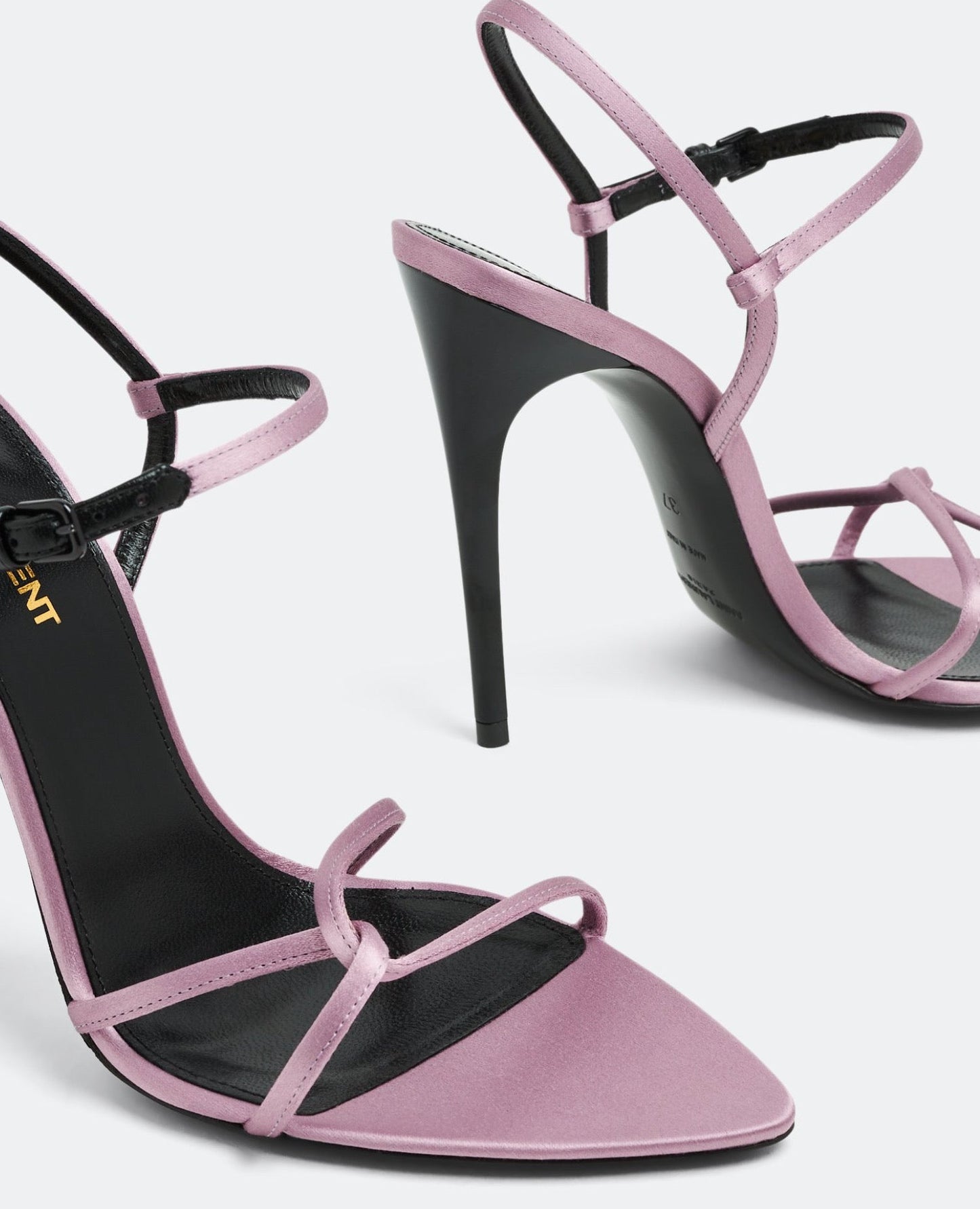 saint laurent clara sandals in silk satin_1