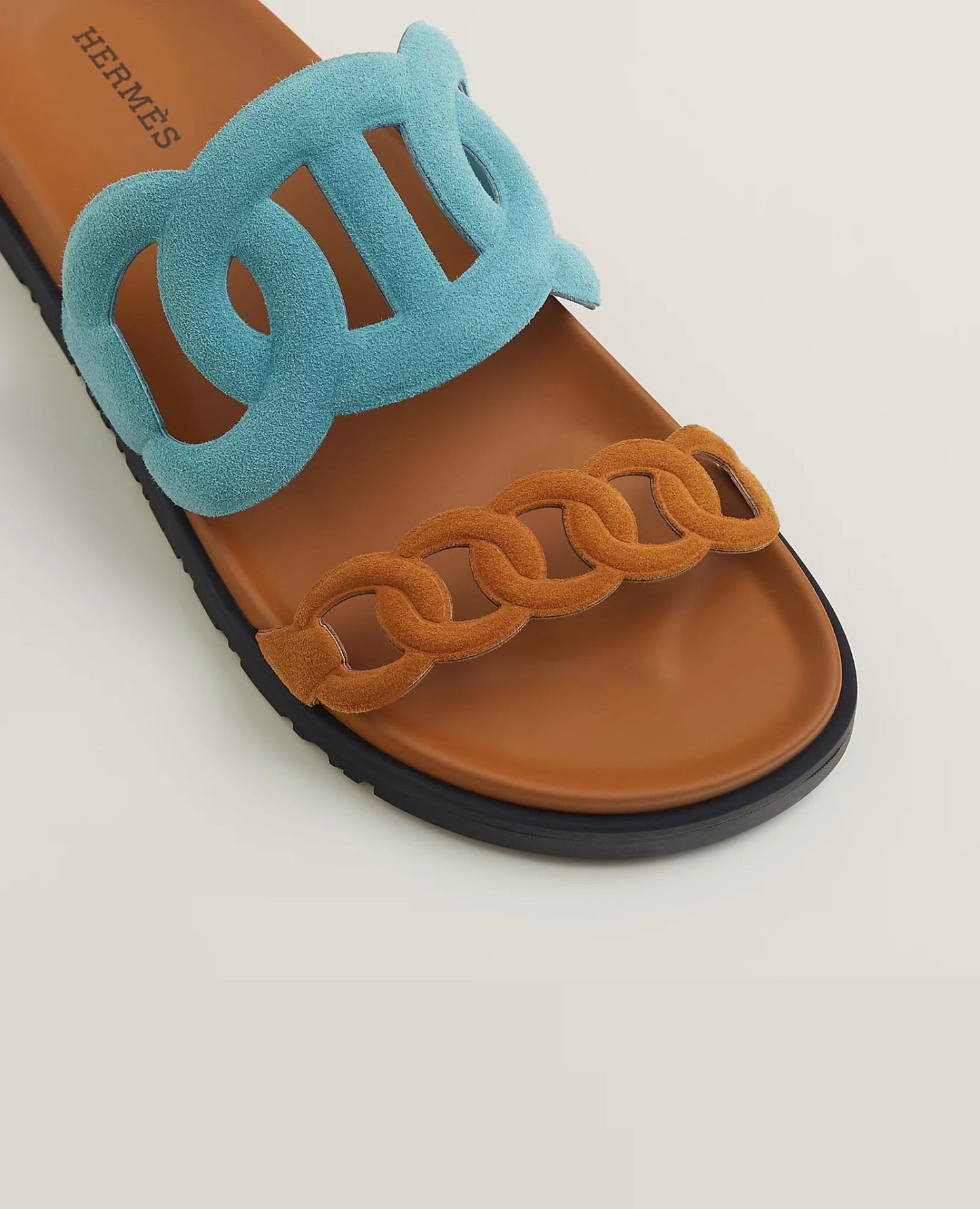 hermès extra sandal bleu minéral / naturel_1