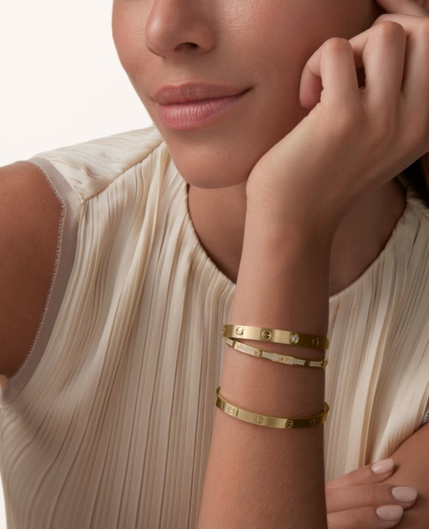 cartier love bracelet, classic model, brushed, 4 diamonds_1