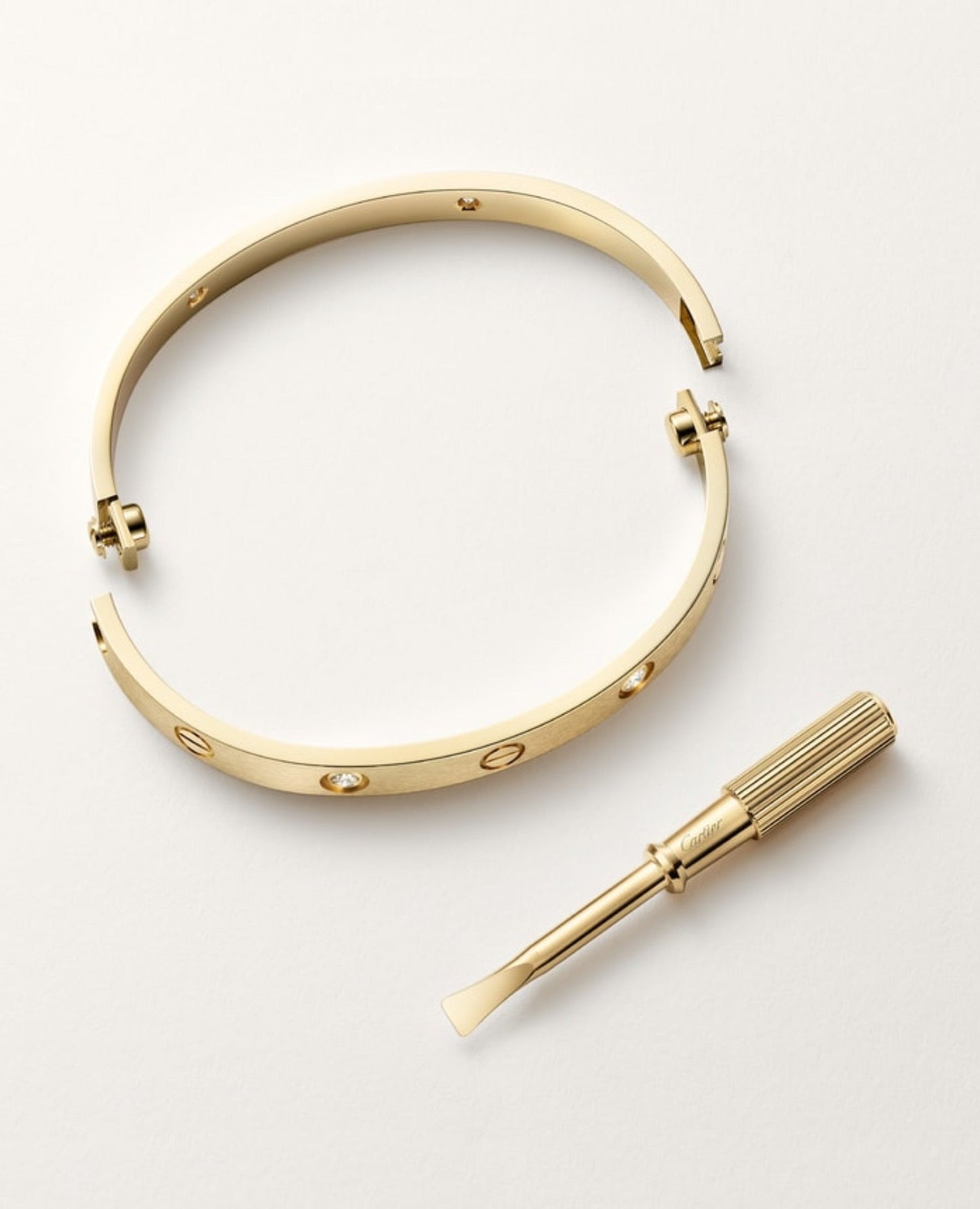 cartier love bracelet, classic model, brushed, 4 diamonds_1