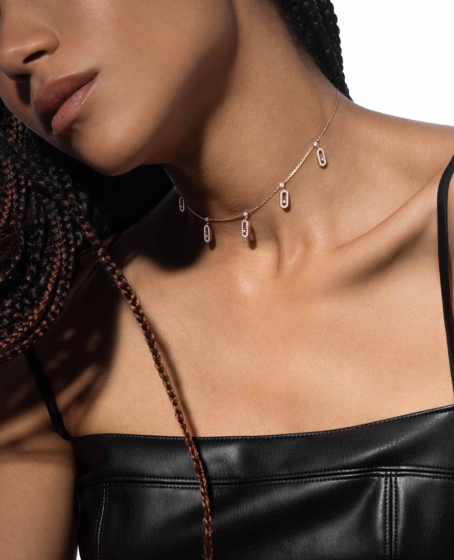 messika move uno pavé drop rose gold necklace_1