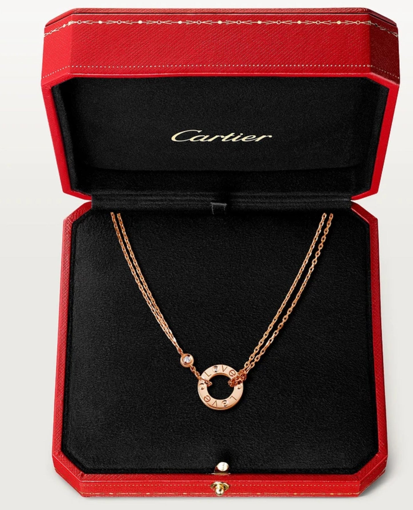 cartier love necklace rose gold_1