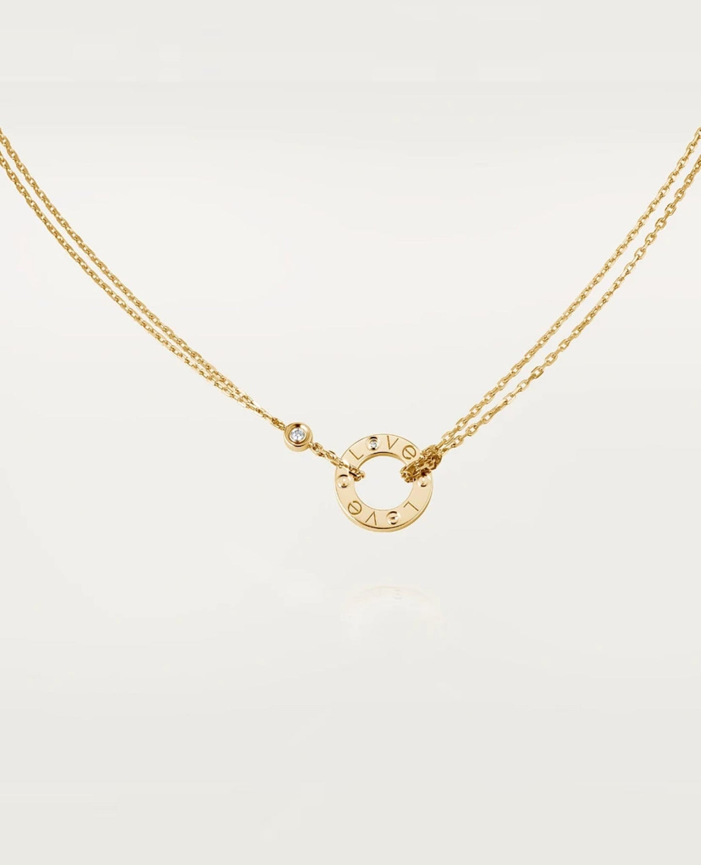 cartier love necklace, 2 diamonds gold_1