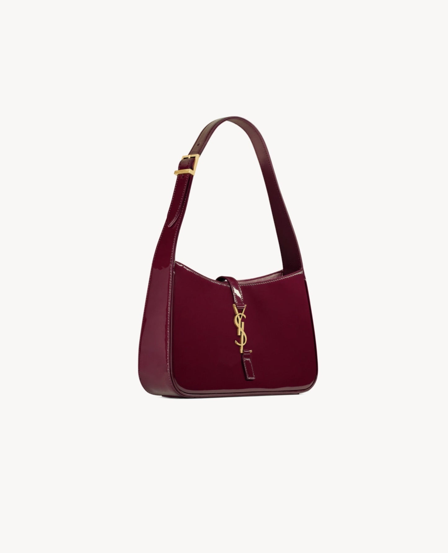 saint laurent le 5 à 7 in patent leather dark red wine_1