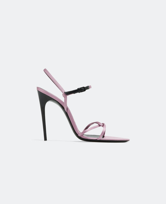 saint laurent clara sandals in silk satin_1