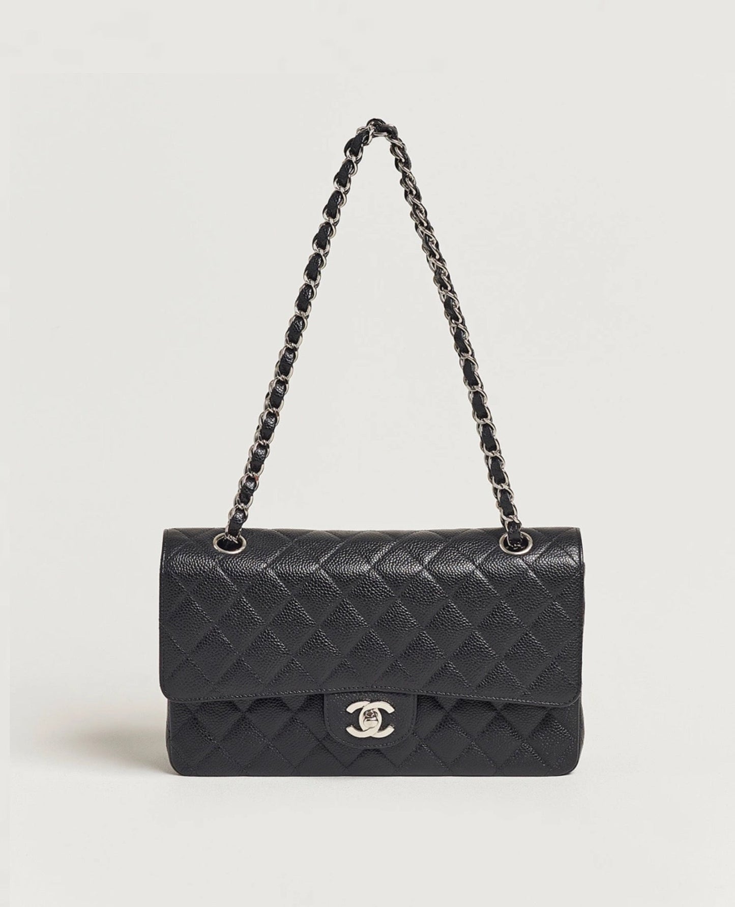 coco medium classic double flap silver hardware_2