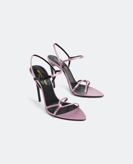 saint laurent clara sandals in silk satin_1