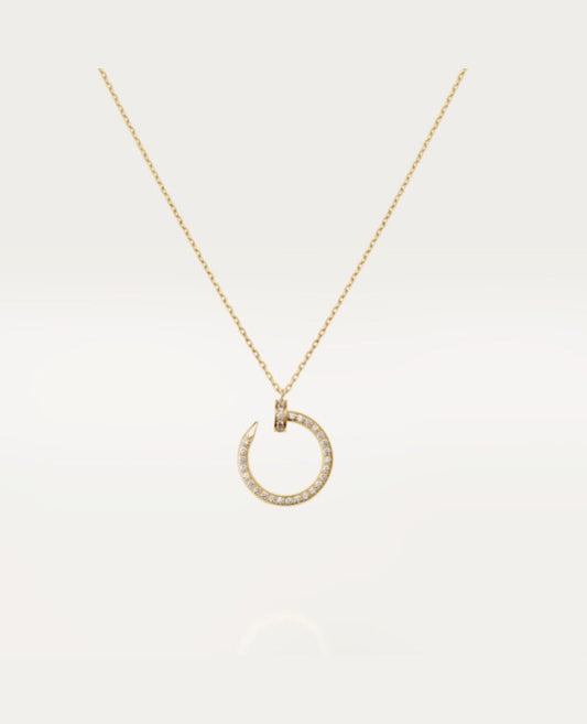 cartier juste yellow gold un clou necklace, diamonds_1