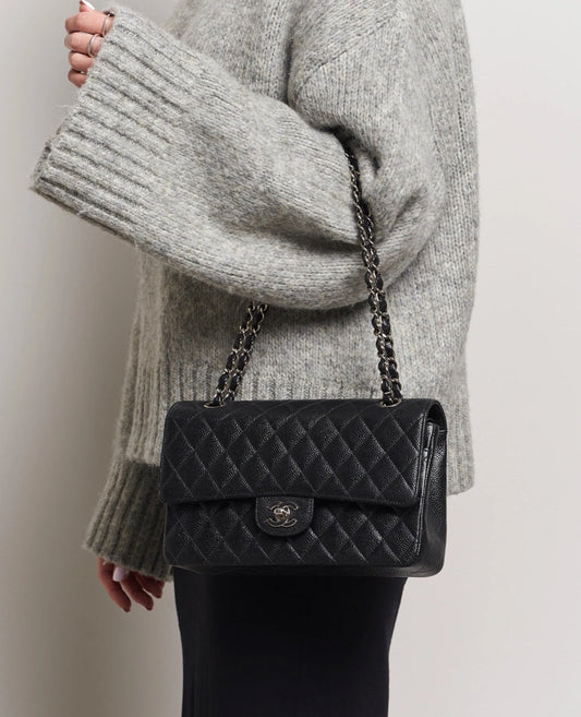 coco medium classic double flap silver hardware_1