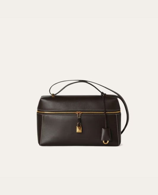 loro piana extra bag l27 dark chocolate licorice_2