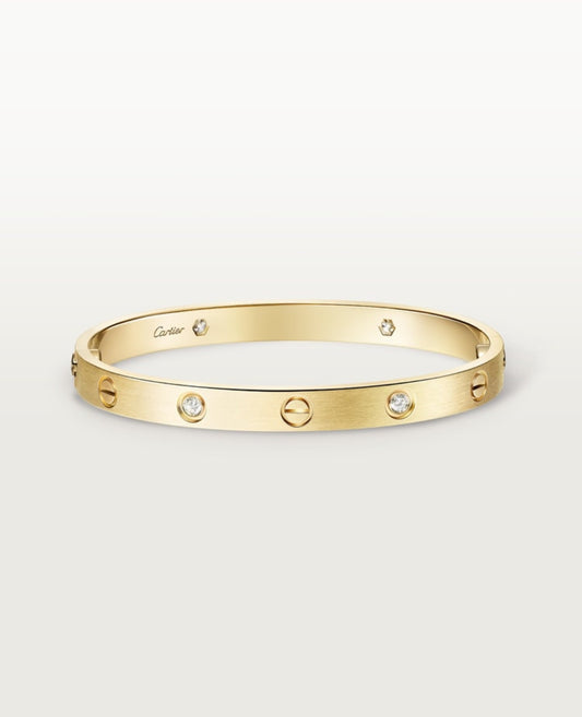 cartier love bracelet, classic model, brushed, 4 diamonds_1