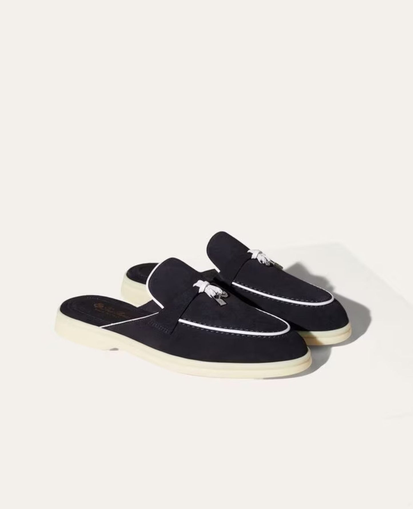 loro piana babouche charms walk loafers navy blue_1