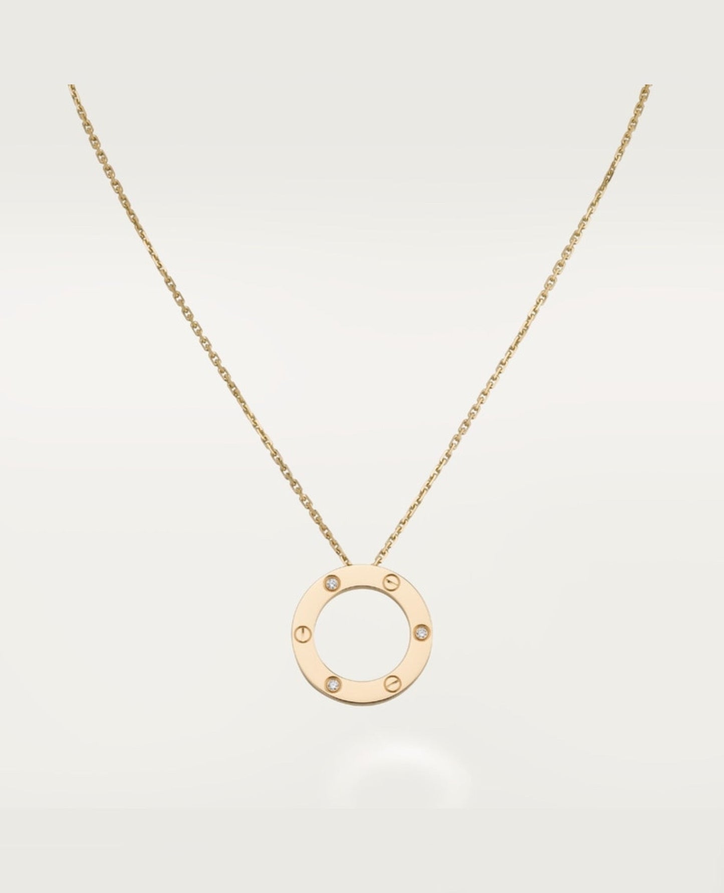 cartier love gold necklace, 3 diamonds_1