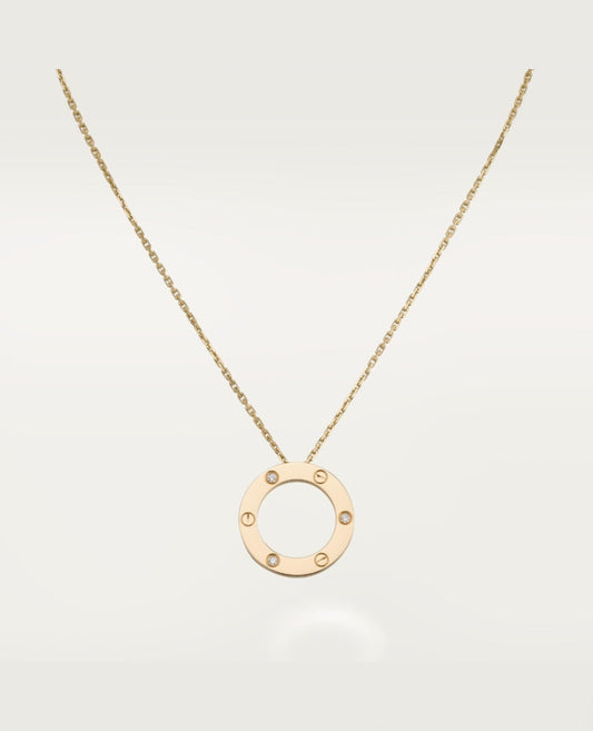 cartier love gold necklace, 3 diamonds_1
