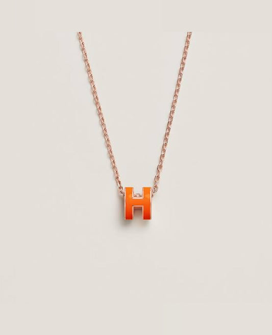 hermès mini h pop pendant rose gold_1