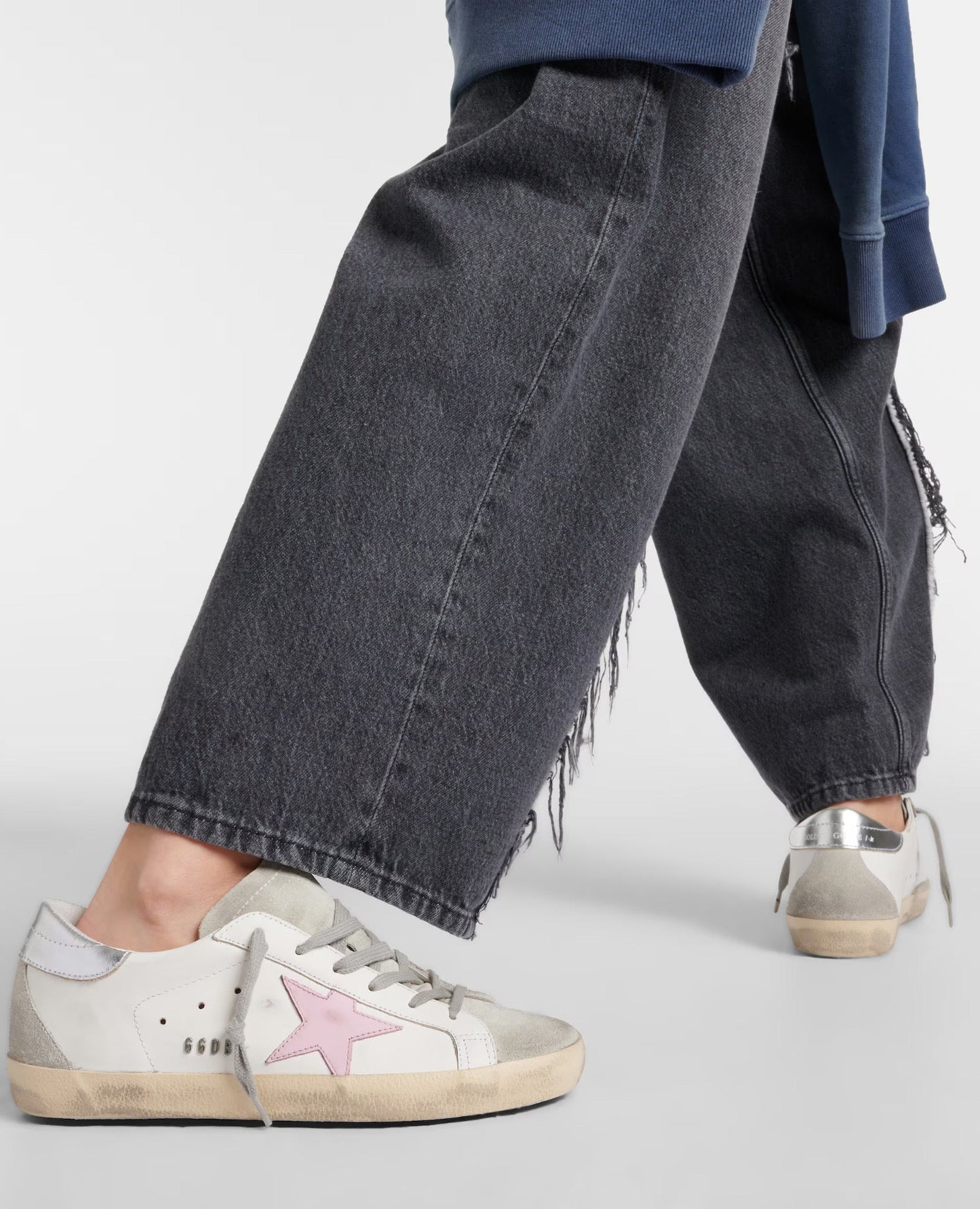 golden goose super-star with pink star and sliver heel tab_1