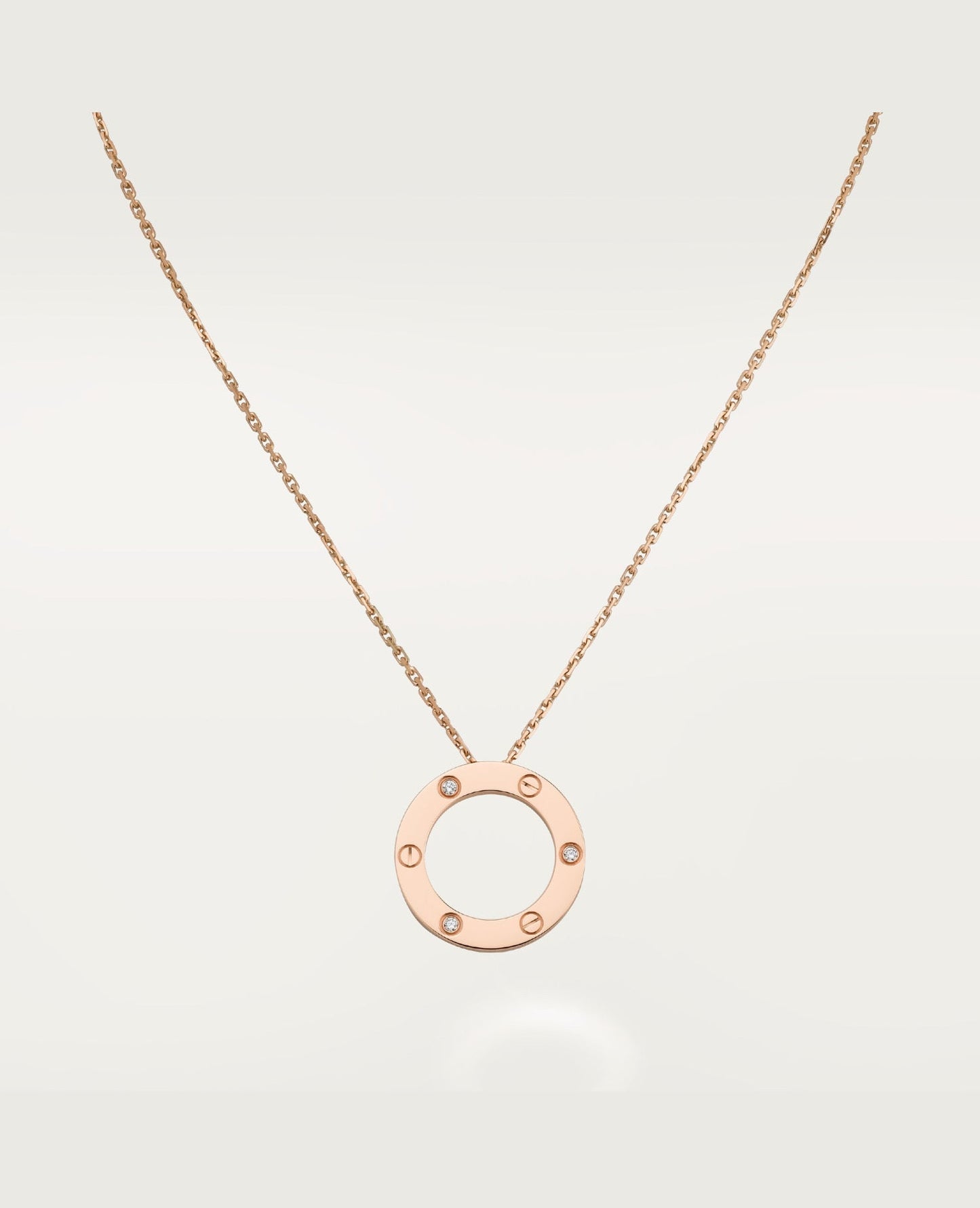 cartier love rose gold necklace, 3 diamonds_1