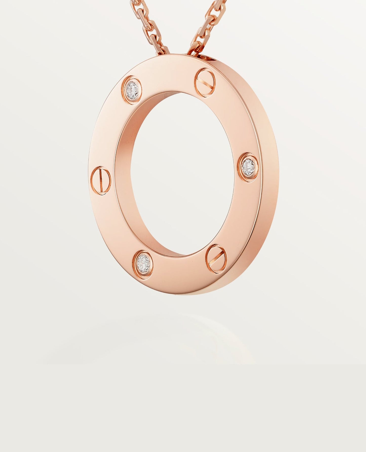cartier love rose gold necklace, 3 diamonds_1
