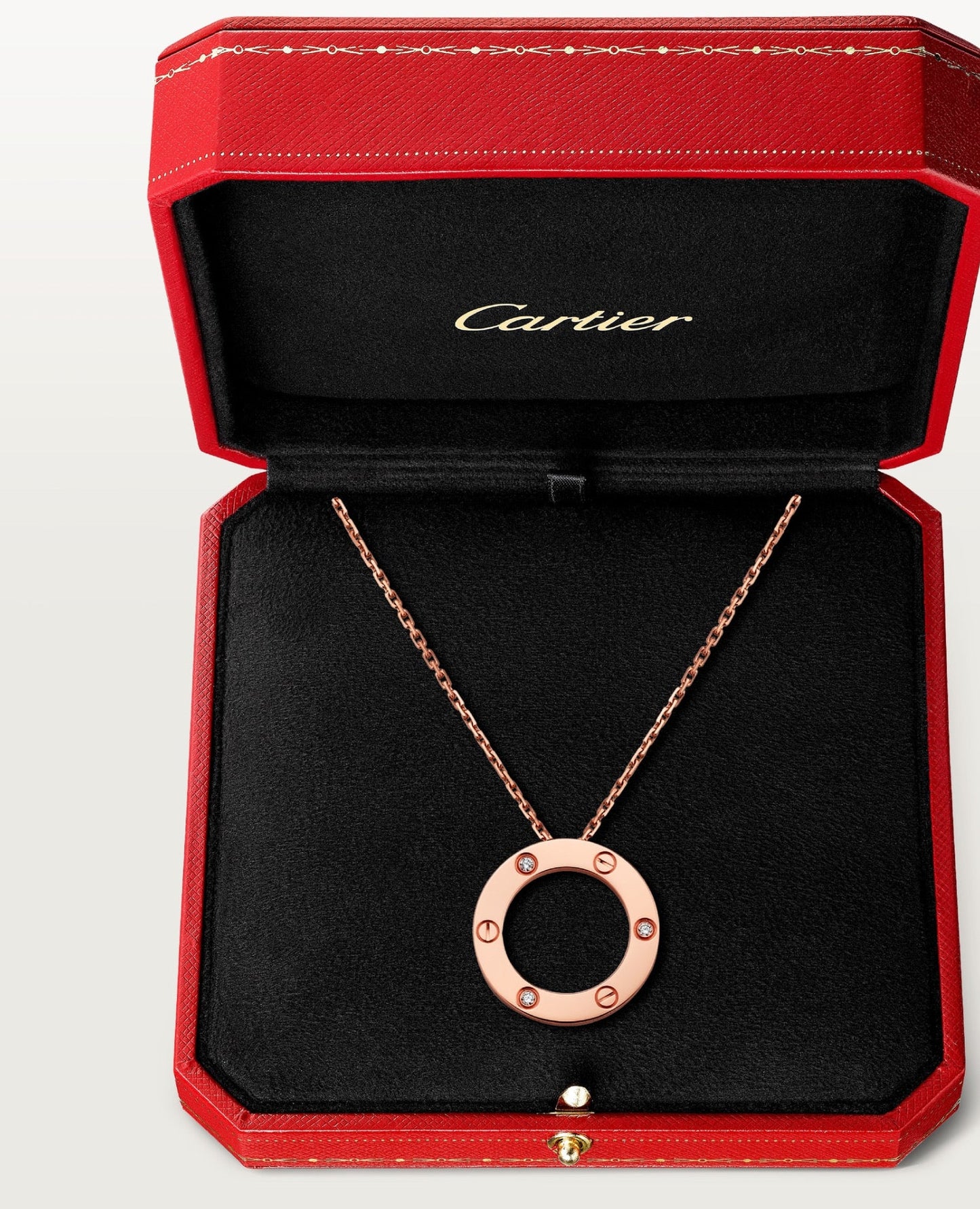 cartier love rose gold necklace, 3 diamonds_1