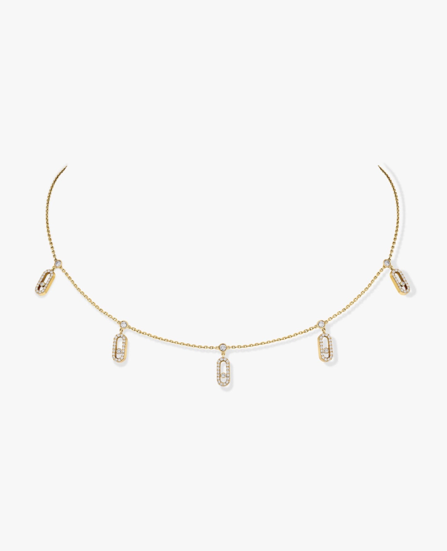 messika move uno pavé uno drop yellow gold necklace_1