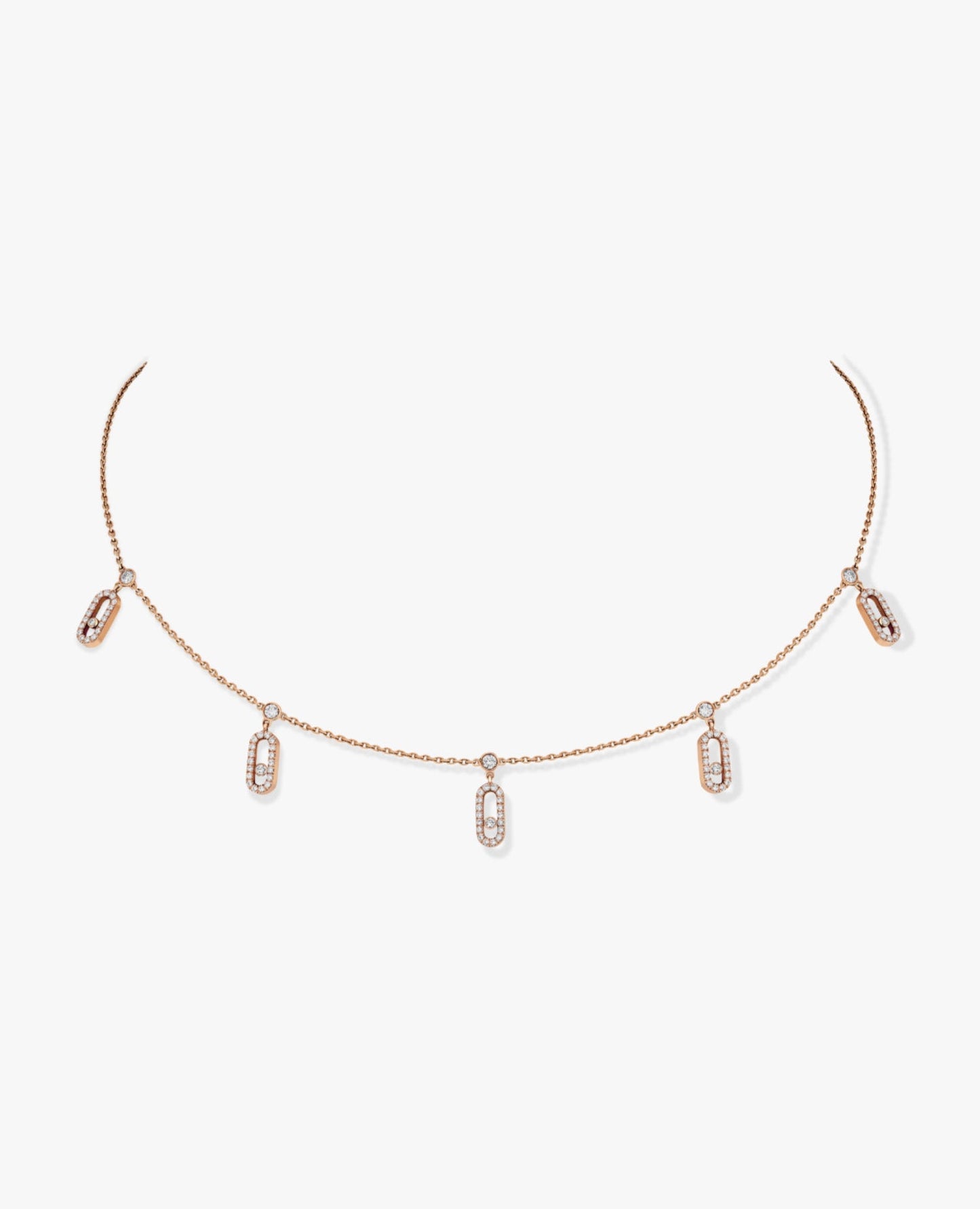 messika move uno pavé drop rose gold necklace_1