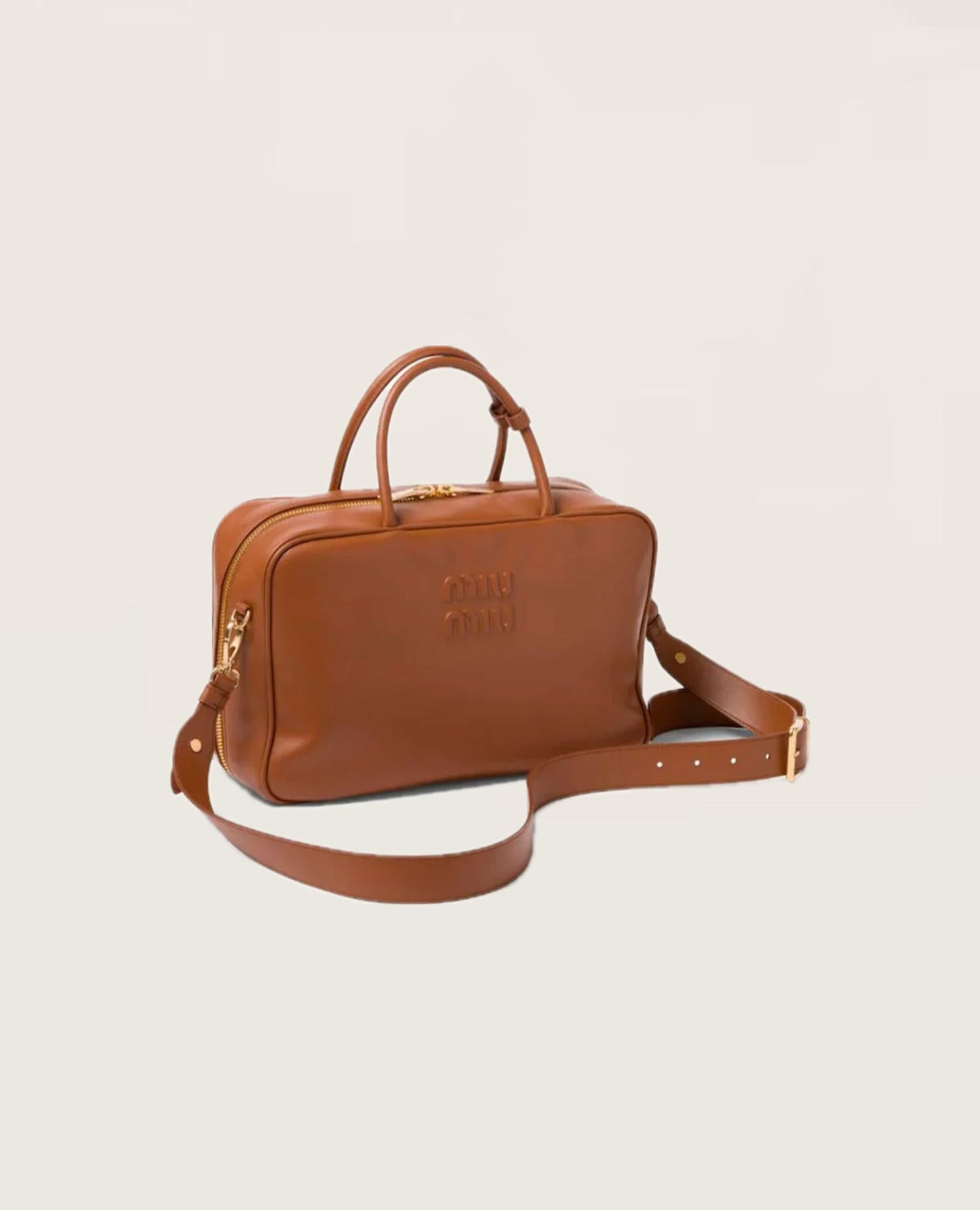 miu miu cognac leather top-handle bag_1
