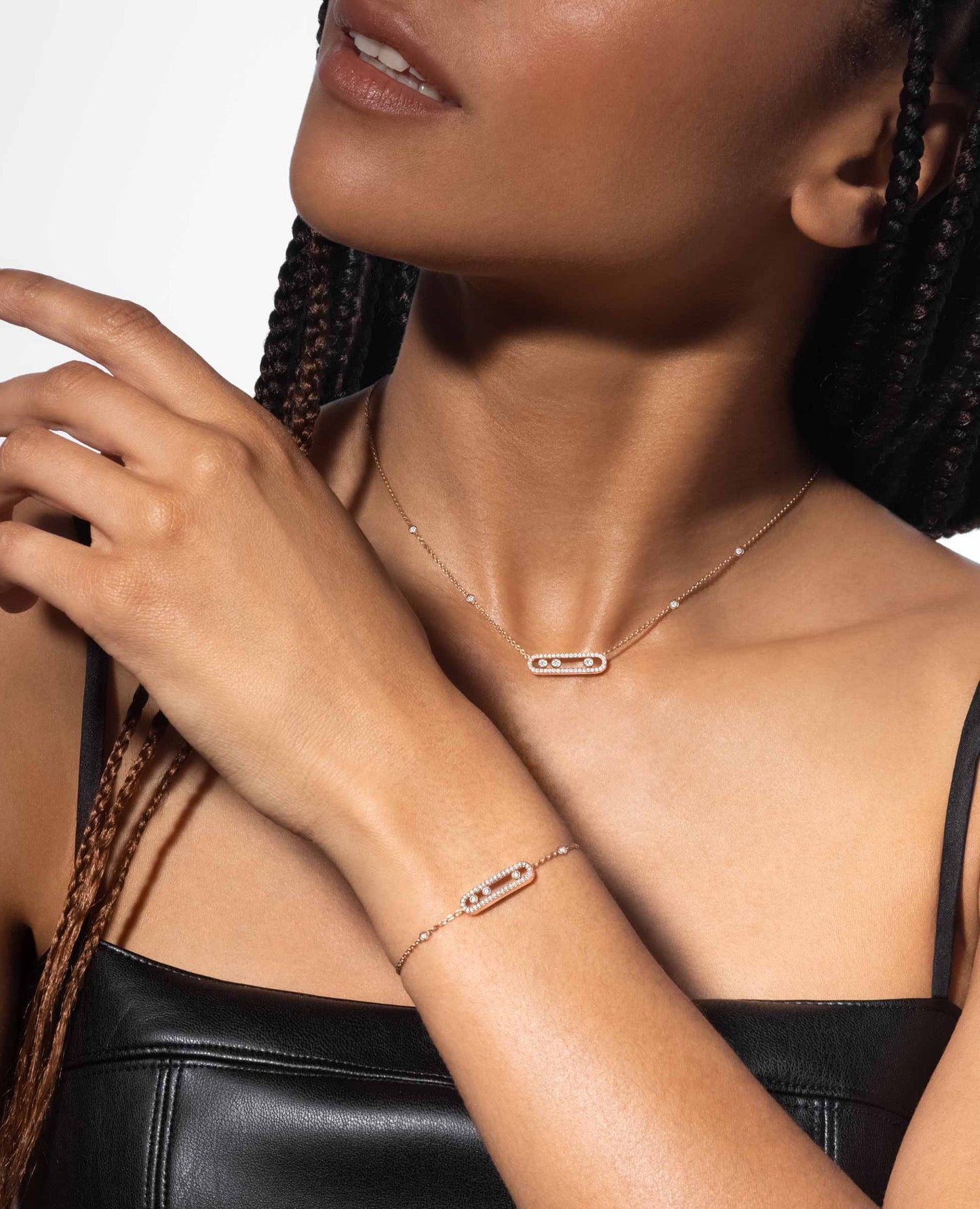 messika baby move pavé rose gold necklace_1