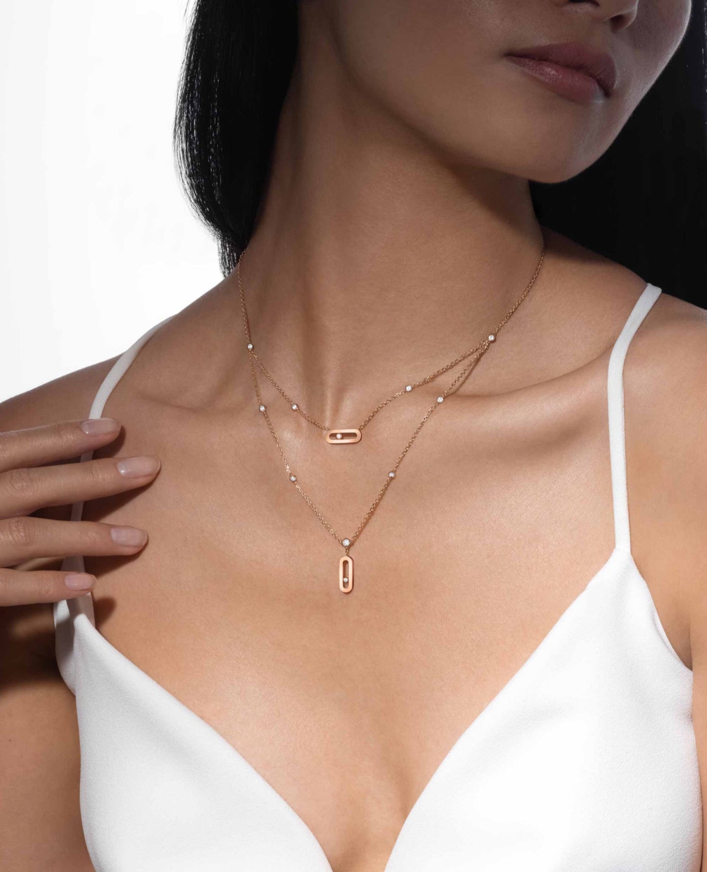 messika move uno 2 rows rose gold necklace_1