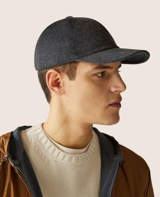 loro piana baseball cap cashmere grey/black melange_1