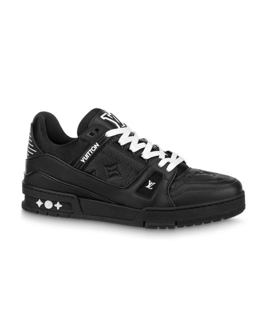 louis vuitton trainer sneaker ‘black embossed’_1