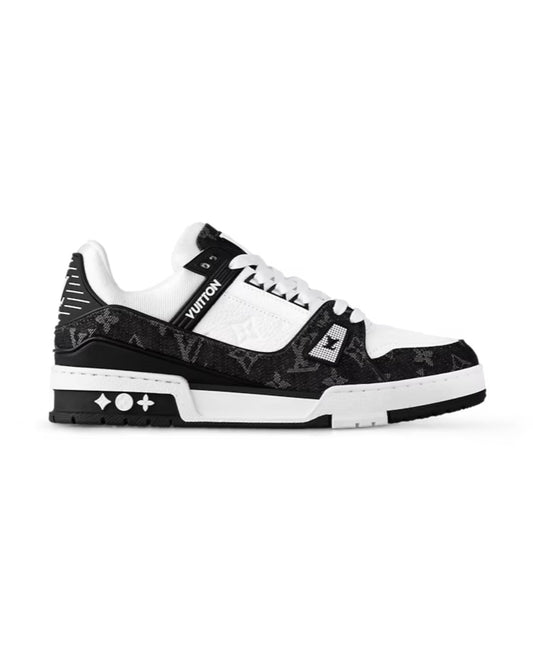 louis vuitton trainer sneaker ‘black white’_1