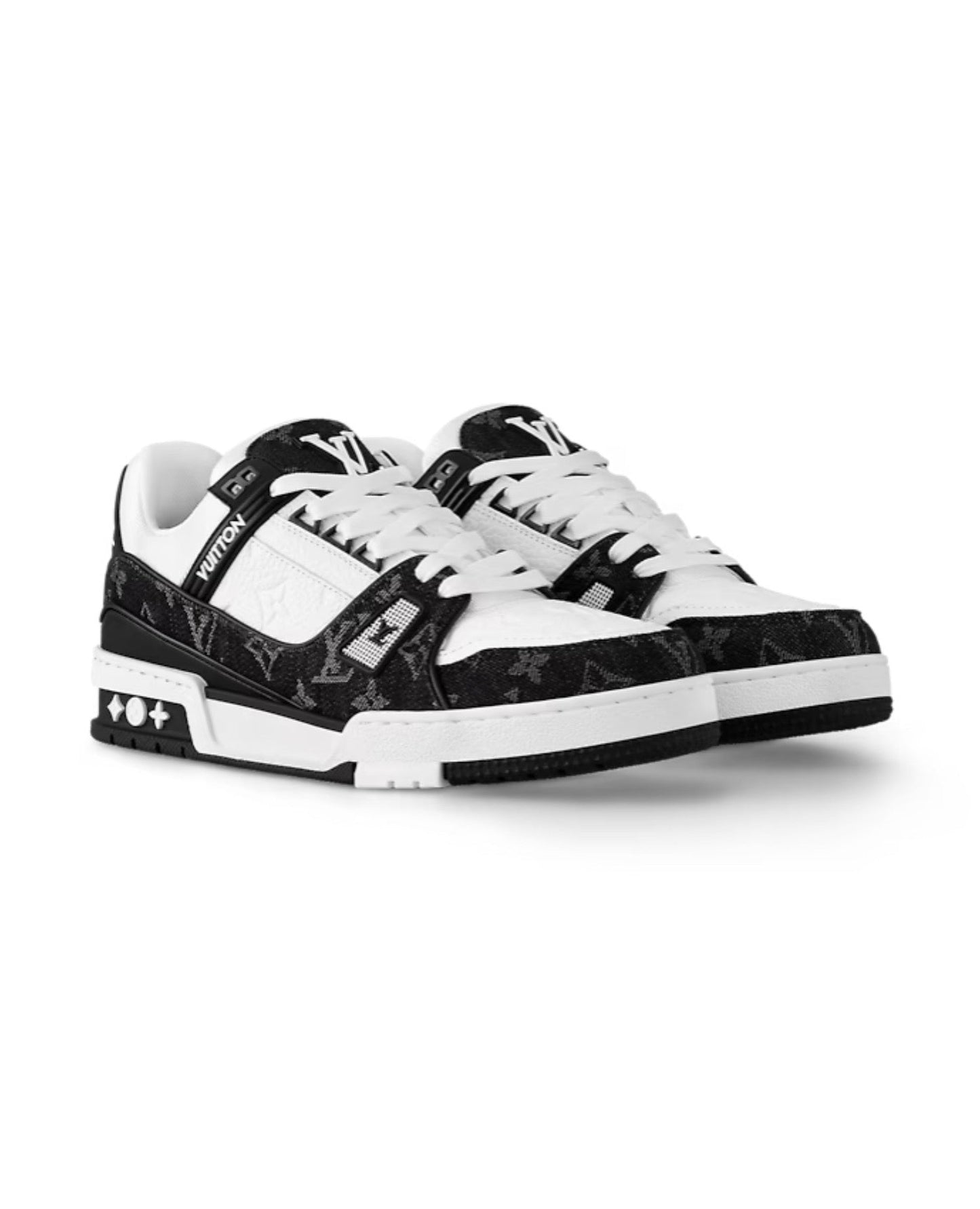louis vuitton trainer sneaker ‘black white’_1