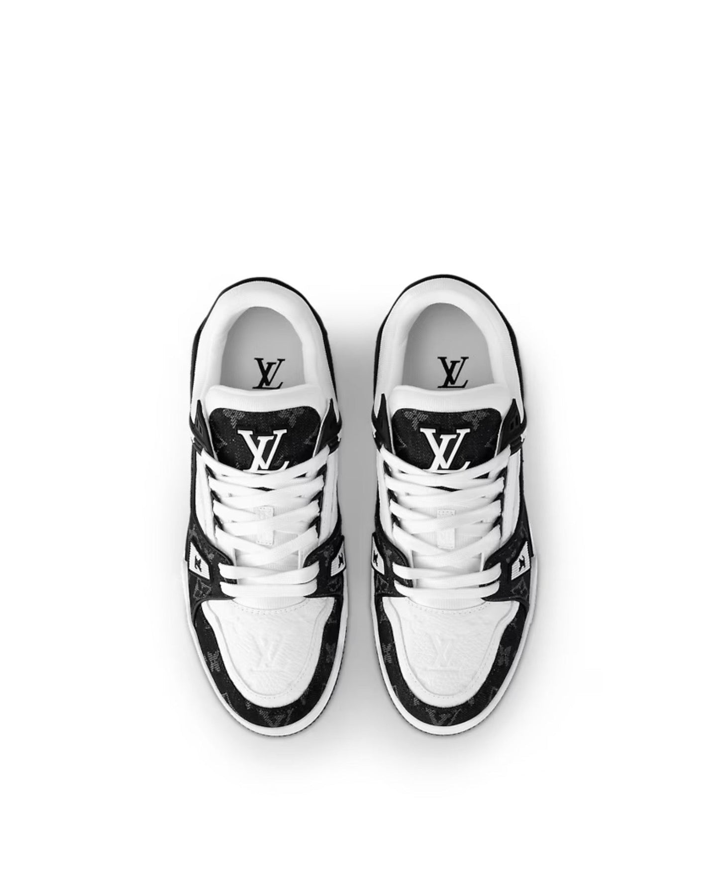 louis vuitton trainer sneaker ‘black white’_1